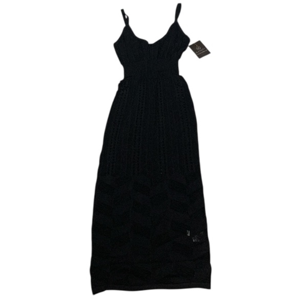 Sexy see through stretchy black knit dress